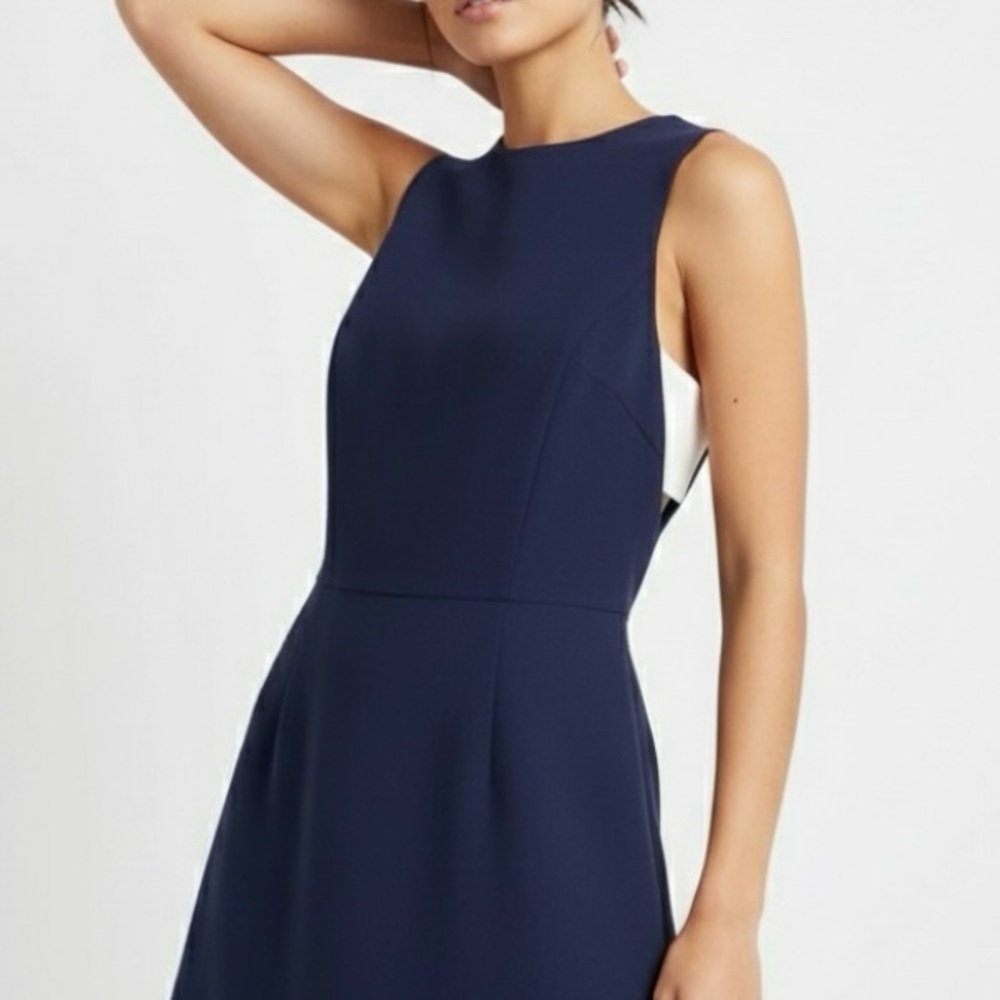 Lauren Ralph Lauren Navy Strapless-Look A-Line Dress